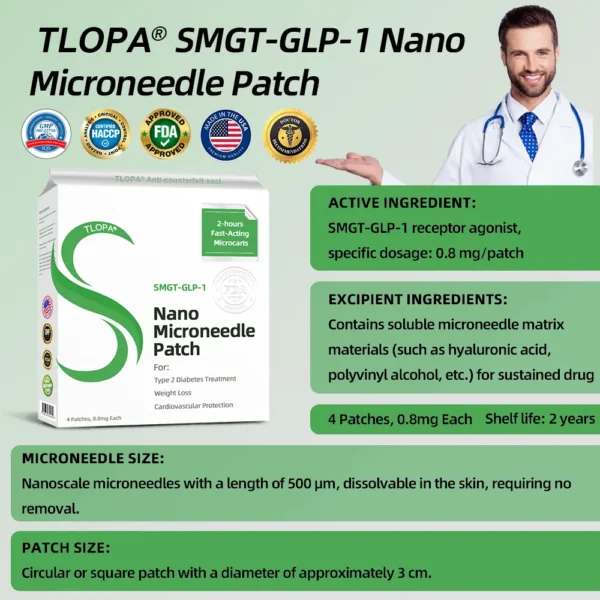 𝗧𝗟𝗢𝗣𝗔® 𝗚𝗟𝗣-𝟭 Nano Microneedle Patch